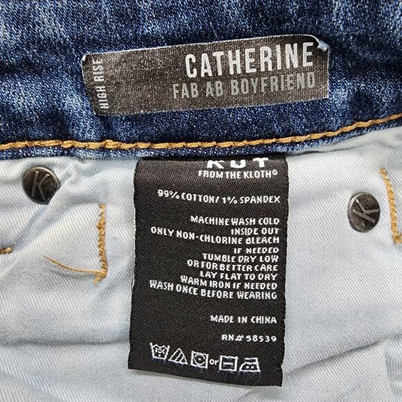 Kut Jeans Womens 2 Blue Catherine Fab Ab Boyfriend Ankle High Rise Stretch Denim - Picture 8 of 16